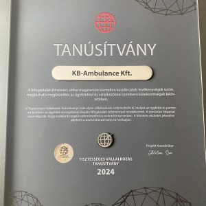 Tisztességes Vállalkozás Tanúsítvány 2024
